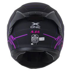 Casco X_One X-500 Rs Alive Negro Fucsia Visor Iridium Azul