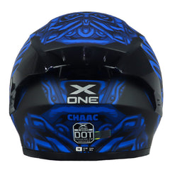 Casco X_One X-500 Rs Chaac Negro Azul Visor Iridium Azul