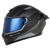 Casco X_One X-500 Rs Mykel Negro Gris Oscuro Visor Iridium Azul