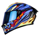 Casco X_One X-500 Rs Orochi Negro Azul Visor Iridium Azul