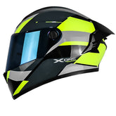 Casco X_One X-500 Rs Prexo Negro Amarillo Neon Visor Iridium Azul