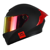 Casco X_One X-500 Rs Solid Negro Rojo Visor Iridium Rojo