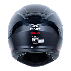 Casco X One X-500 Rs Solid Negro Rojo Visor Iridium Rojo