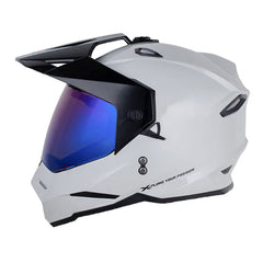 Casco X One X-Mx328 Dv Solid Gris Claro Negro Visor Iridium Azul