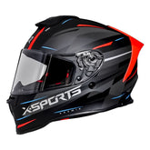Casco X-Sports V151 Kozmik Negro Rojo
