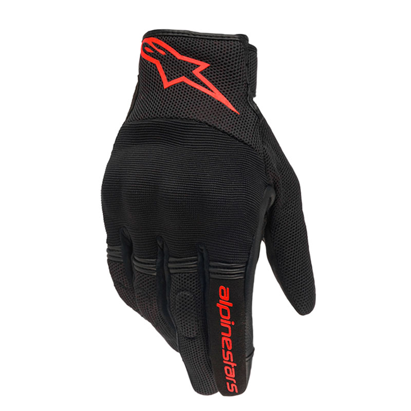 Guantes Alpinestars Cooper Negro Rojo Fluorescente