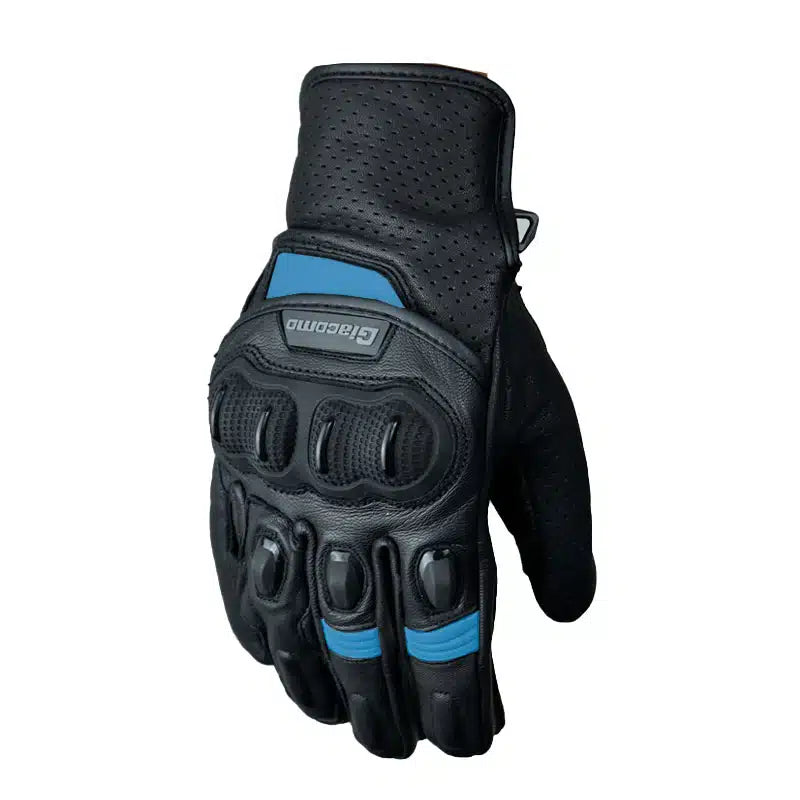 Guantes Giacomo En Cuero Street Race Negro Azul