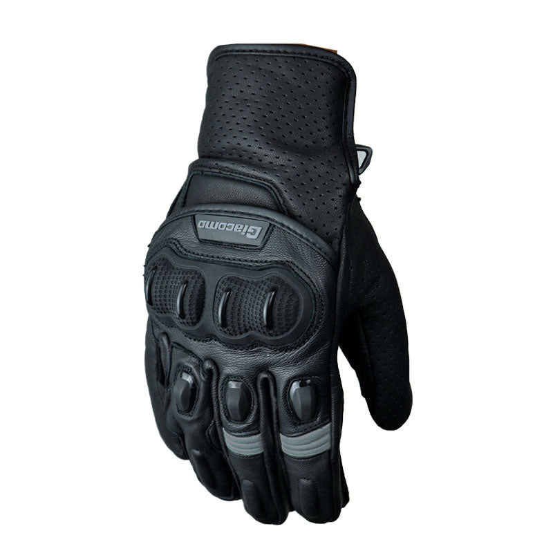 Guantes Giacomo En Cuero Street Race Negro Gris