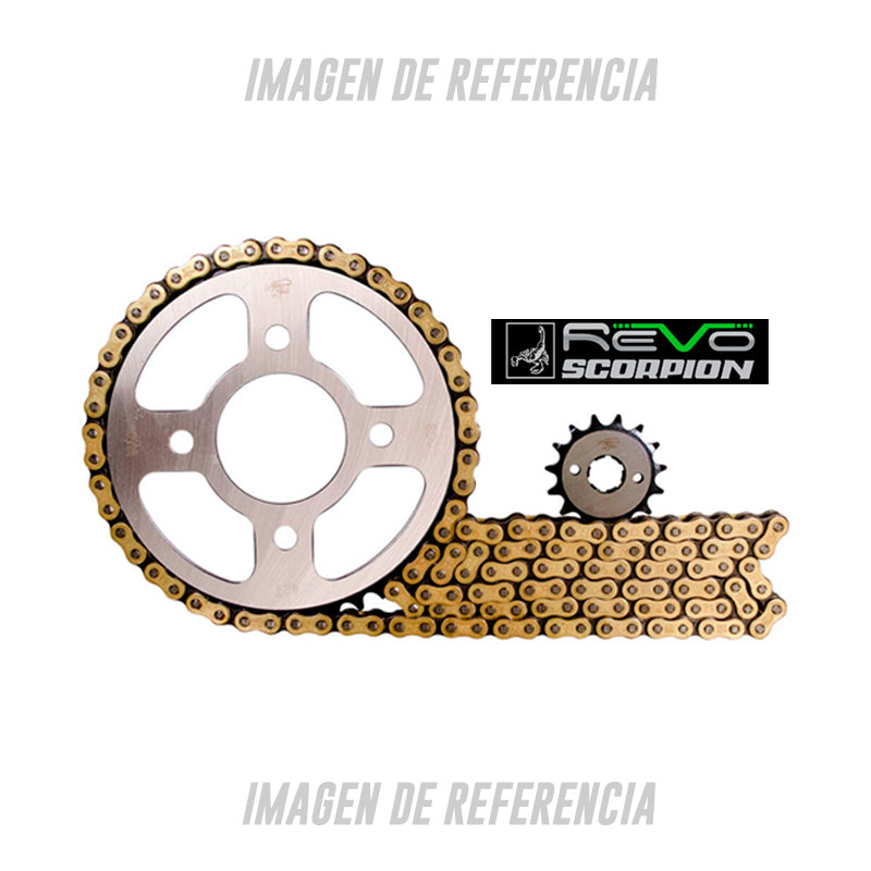 Kit De Arrastre Revo Xtz 150 (428h-132-14×45 6h) Cadena Dorada