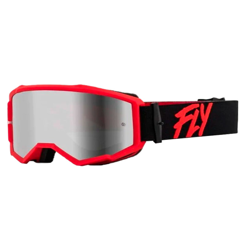 Lentes Cross Fly Zone Negro Rojo Visor Silver
