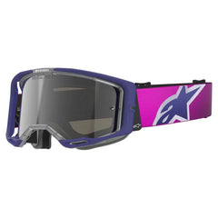 Lentes Cross Alpinestars Vision 8 Corp Morado Gris Visor Silver