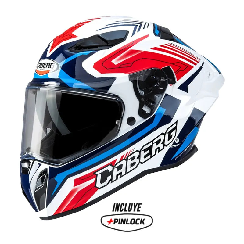 Casco Caberg Drift Evo Carbón Jarama ll Blanco Rojo Azul