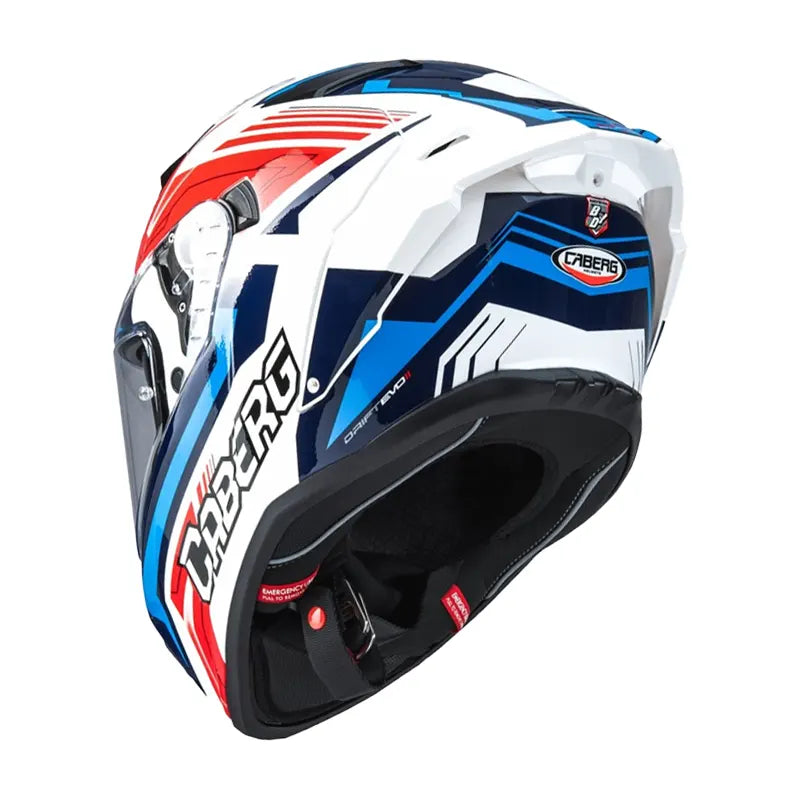 Casco Caberg Drift Evo Carbón Jarama ll Blanco Rojo 2