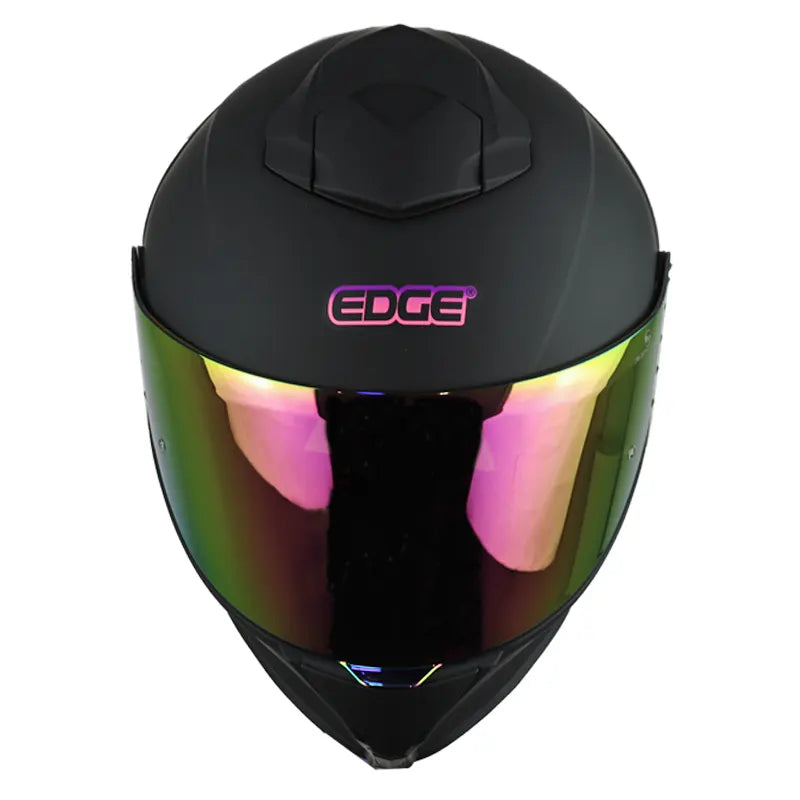Casco Edge Shangai Solido Negro Rosado 2