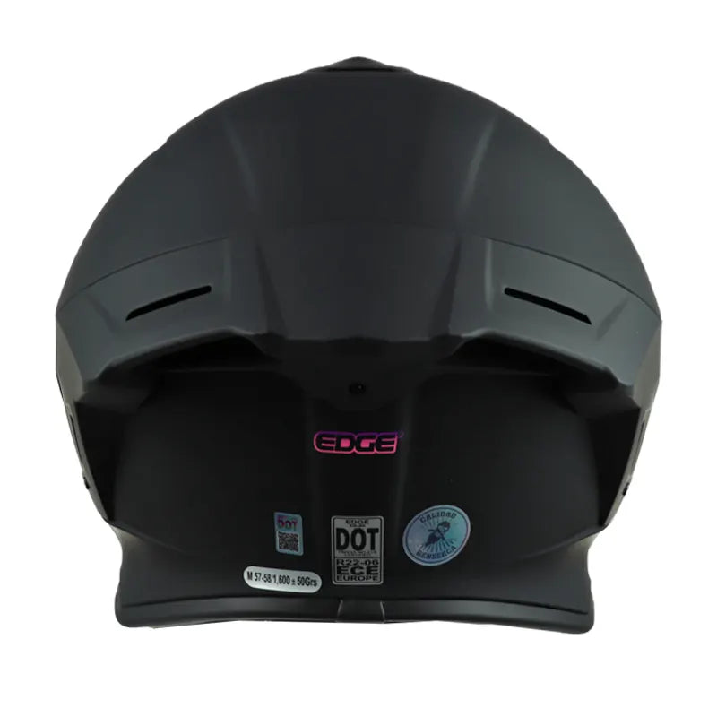 Casco Edge Shangai Solido Negro Rosado 3