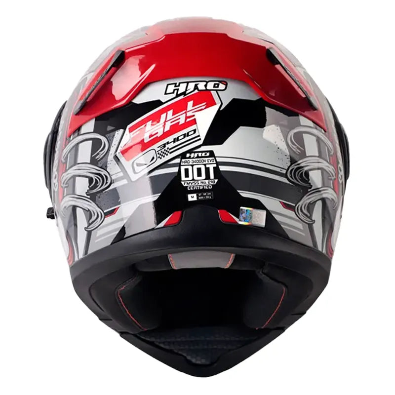 Casco Hro 3400Dv Evo Full Gas Gris Oscuro Rojo Visor Iridium Rojo 3