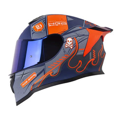 Casco Hro 506sp Citak Azul Oscuro Naranja Visor Iridium Azul 1