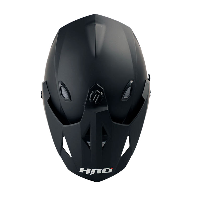 Casco Hro Mx-330Dv Solid Negro Gris Visor Iridium Azul 2