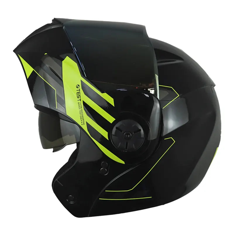Casco Ich 3110 Cicu Negro Amarillo Visor Dorado
