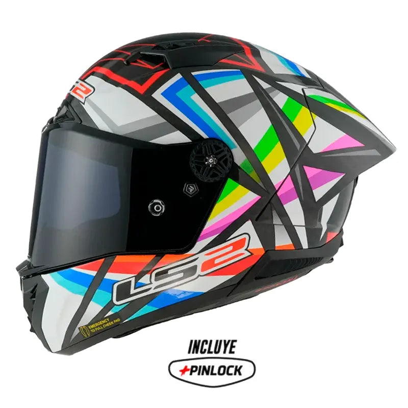 Casco Ls2 805 Thunder Gp Flash Blanco Full Color Visor Smoke