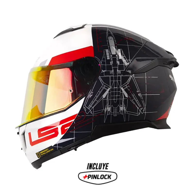 Casco Ls2 Ff808 Air_Force Gris Azul Oscuro Visor Rojo 1