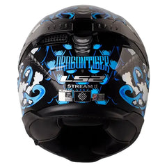 Casco Ls2 Ff808 Dragontige Negro Azul Visor Iridium Azul 2