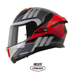 Casco Ls2 Ff808 Elece2 Negro Rojo Visor Iridium Silver 1