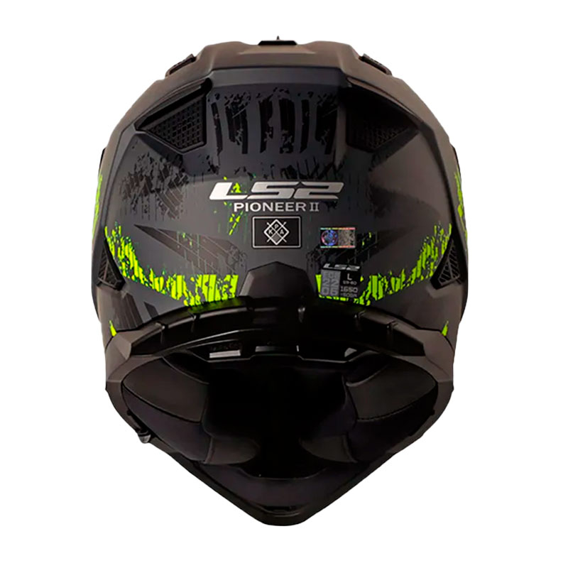 Casco Ls2 Mx-702 Crazy Negro Amarillo Visor Iridium Silver 3