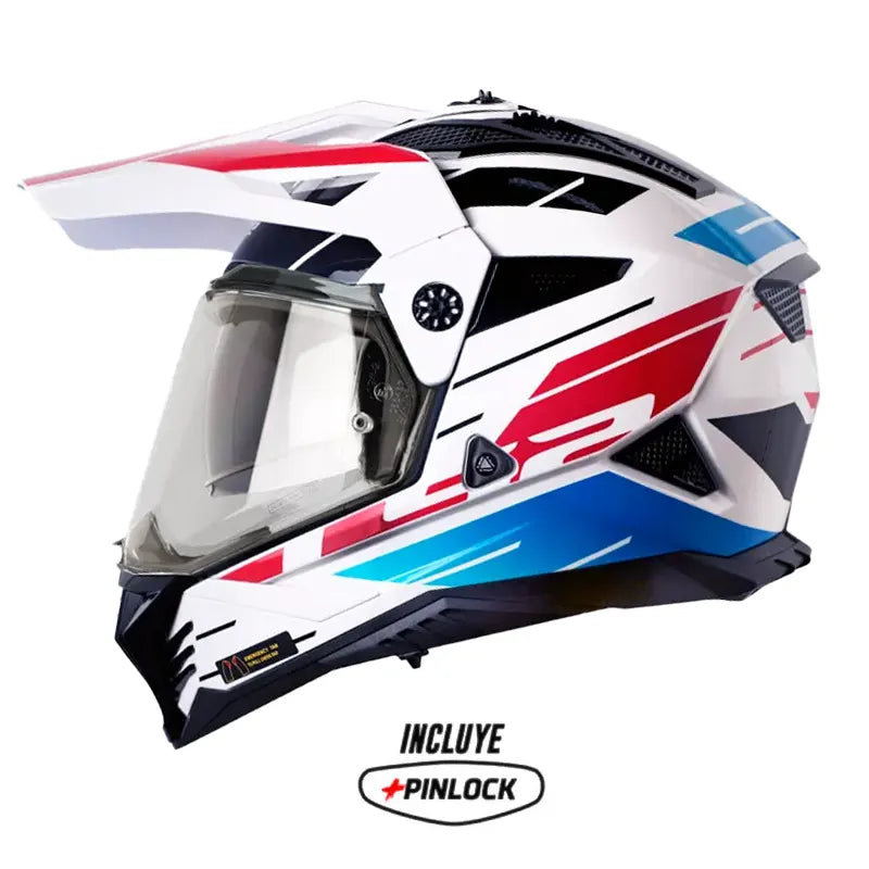 Casco Ls2 Mx-702 Namib Blanco Rojo