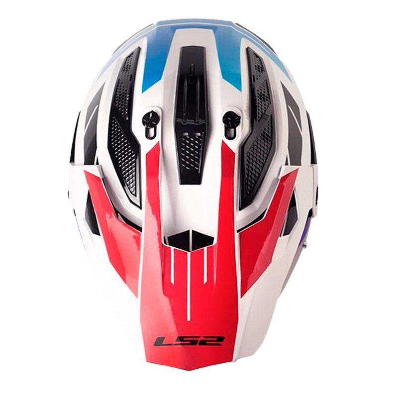 Casco Ls2 Mx-702 Namib Blanco Rojo Visor Iridium Azul 2