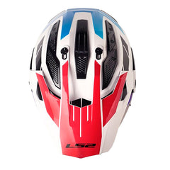 Casco Ls2 Mx-702 Namib Blanco Rojo Visor Iridium Azul 2