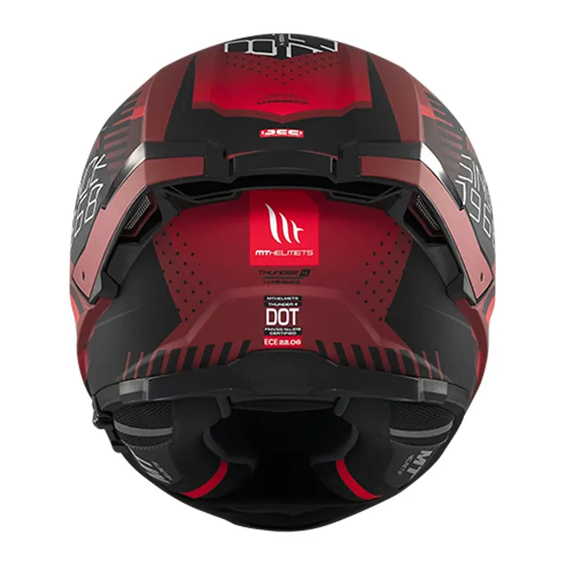 Casco Mt Thunder 4Sv Luminence D5 Rojo Negro 3