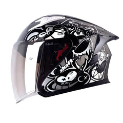 Casco Shaft 226 Gt Anymaniac Gris Oscuro Blanco Visor Iridium Silver