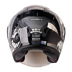 Casco Shaft 226 Gt Anymaniac Gris Oscuro Blanco Visor Iridium Silver 3