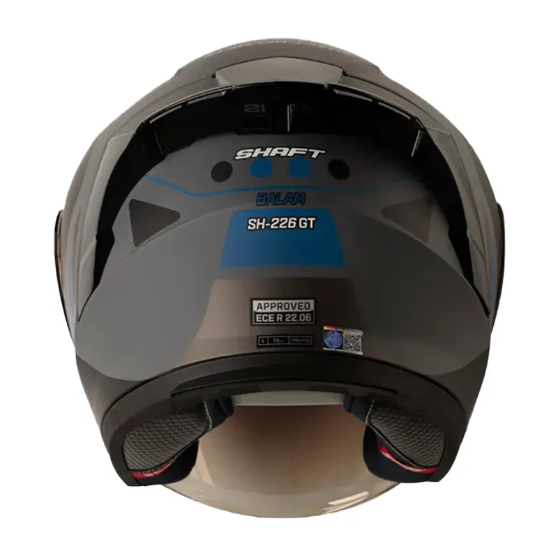 Casco Shaft 226 Gt Balam Gris Oscuro Azul Visor Iridium Azul 3