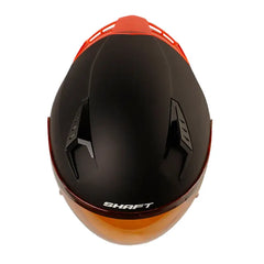 Casco Shaft 226sp Solid Negro Gris Visor Iridium Naranja 2