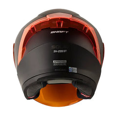 Casco Shaft 226sp Solid Negro Gris Visor Iridium Naranja 3