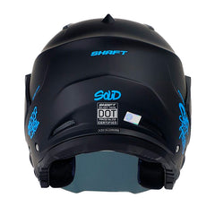 Casco Shaft 227 Trial Solid Negro Azul Visor Iridium Azul 3