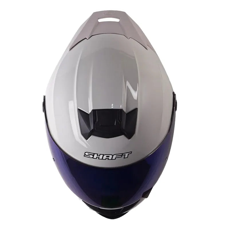 Casco Shaft 502sp Solid Gris Blanco Visor Iridium Azul 2