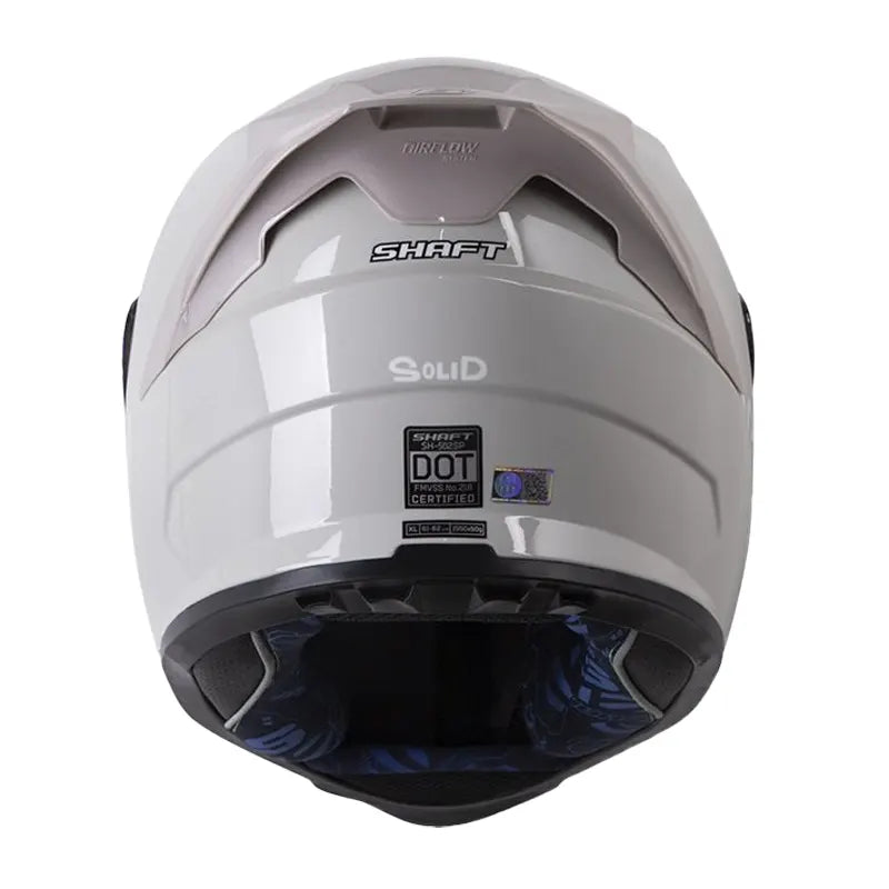Casco Shaft 502sp Solid Gris Blanco Visor Iridium Azul 3