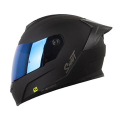 Casco Shaft 502sp Solid Negro Gris Oscuro Visor Iridium Azul