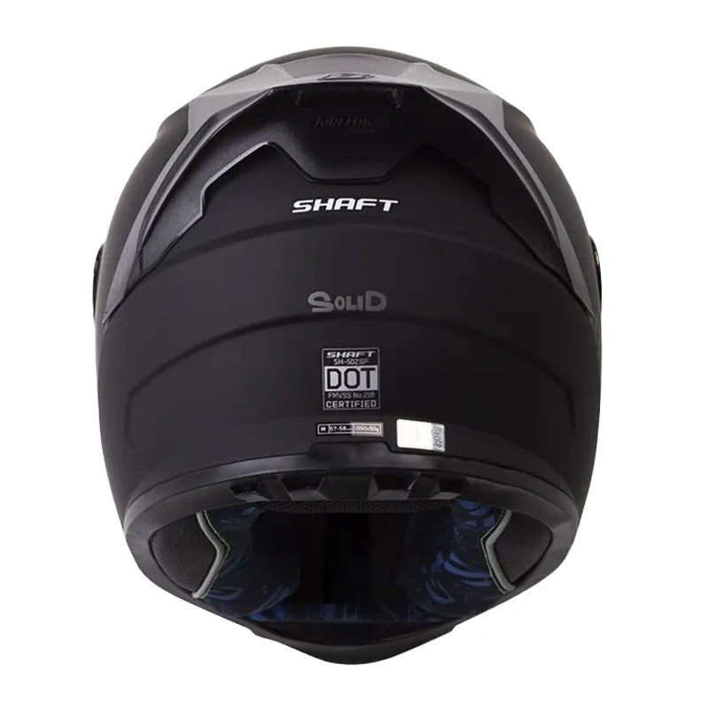 Casco Shaft 502sp Solid Negro Gris Oscuro Visor Iridium Azul