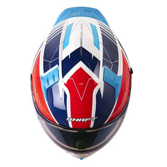 Casco Shaft 504 Runner Blanco Azul Visor Iridium Azul 2
