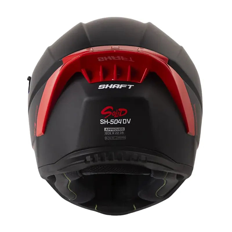 Casco Shaft 504 Solid Negro Rojo Visor Iridium Rojo 3