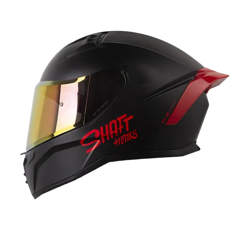 Casco Shaft 504 Solid Negro Rojo Visor Smoke Iridium Rojo 1