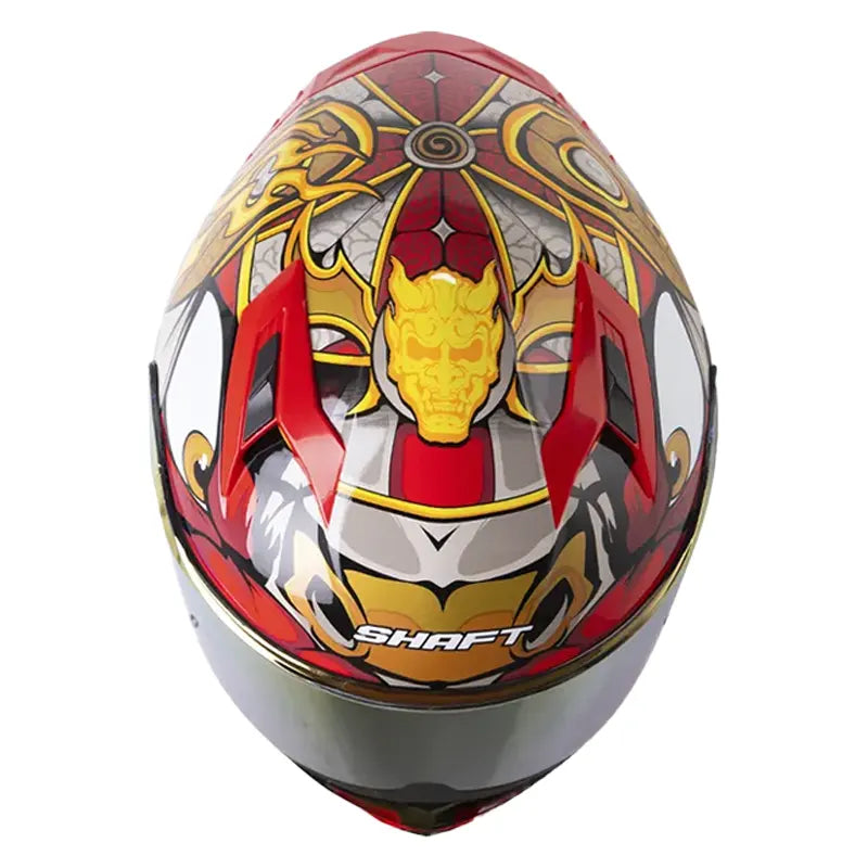 Casco Shaft 522sp Viserion Negro Rojo Visor Iridium Rojo 2
