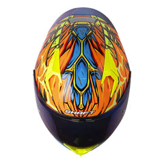 Casco Shaft 526sp Evo Armored Naranja Azul Visor Iridium Azul 2