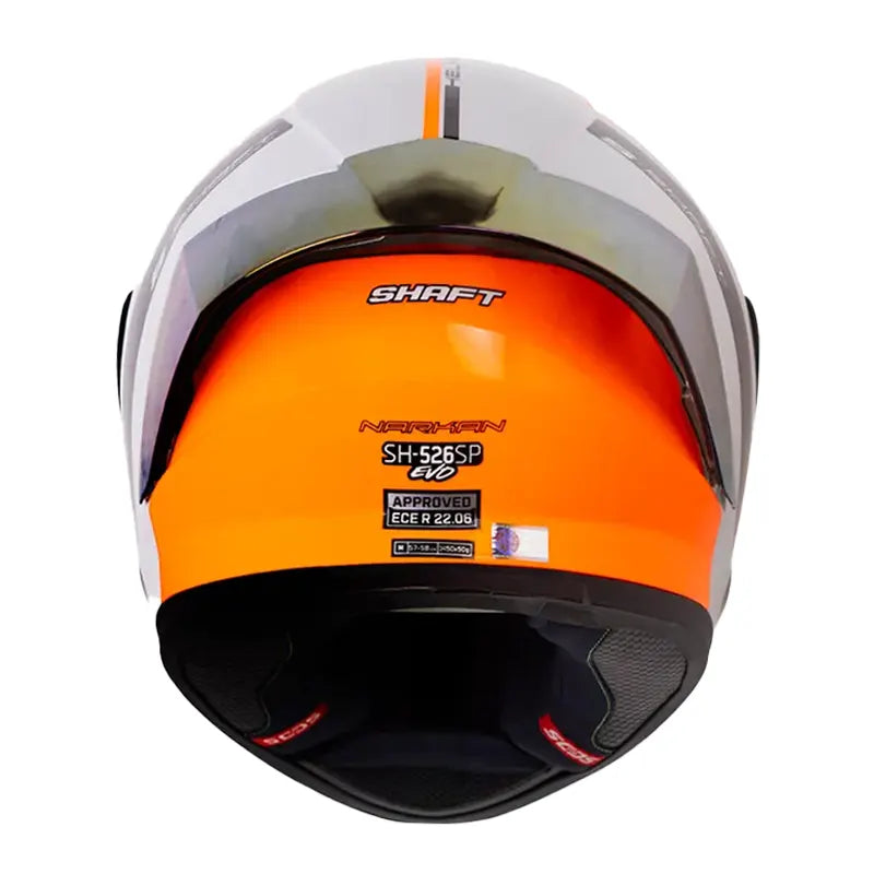 Casco Shaft 526sp Evo Narkan Gris Naranja Visor Iridium Rojo 3