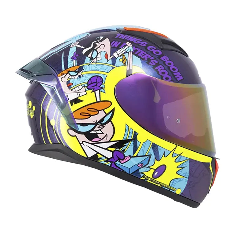 Casco Shaft 582Sp Evo Dexter Camaleon Amarillo Visor Iridium Morado 2