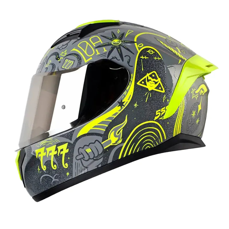 Casco Shaft 582Sp Evo Fortune Gris Amarillo Visor Iridium Silver